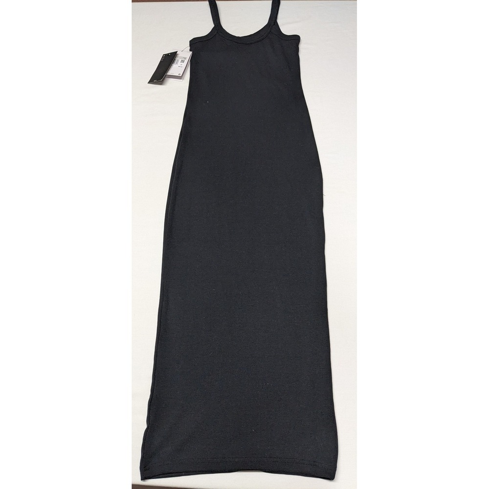 Nike Women's Ribbed Maxi Dress Black Tight Fit Swoosh NEW XS HJ0710-010 - Picture 8 of 8